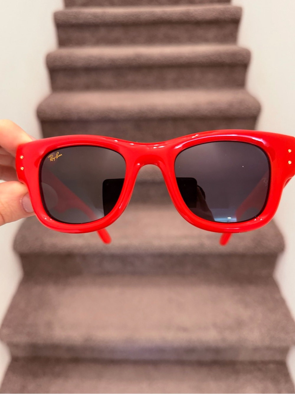 New Ray-Ban Red Wayfarer Puffer Asap Rocky AWGE RB4940 4940 Size 47/23